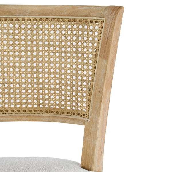 English Elm Modern Hand-woven Rattan Cane Back Dining Chairs with Rubberwood Legs Set of 2 N768P442373N