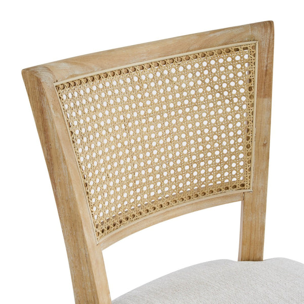 English Elm Modern Hand-woven Rattan Cane Back Dining Chairs with Rubberwood Legs Set of 2 N768P442373N