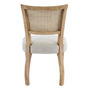 English Elm Modern Hand-woven Rattan Cane Back Dining Chairs with Rubberwood Legs Set of 2 N768P442373N