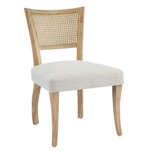 English Elm Modern Hand-woven Rattan Cane Back Dining Chairs with Rubberwood Legs Set of 2 N768P442373N