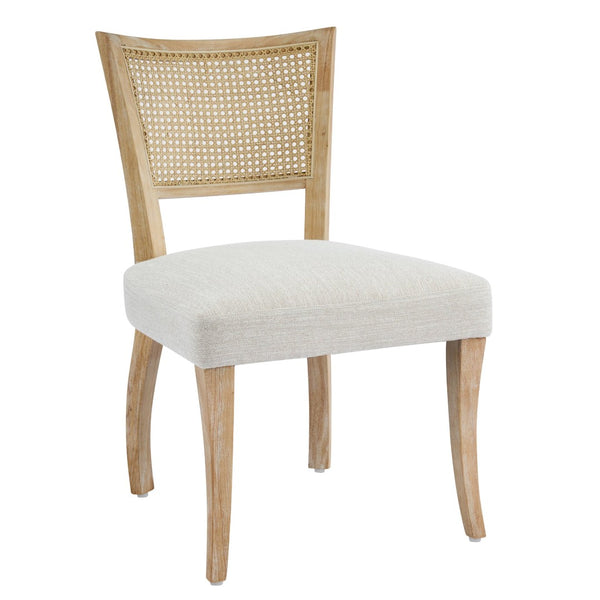 English Elm Modern Hand-woven Rattan Cane Back Dining Chairs with Rubberwood Legs Set of 2 N768P442373N
