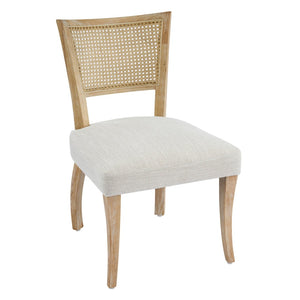 English Elm Modern Hand-woven Rattan Cane Back Dining Chairs with Rubberwood Legs Set of 2 N768P442373N