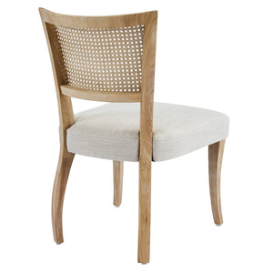 English Elm Modern Hand-woven Rattan Cane Back Dining Chairs with Rubberwood Legs Set of 2 N768P442373N