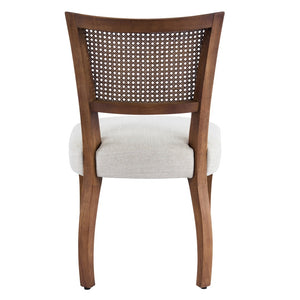 English Elm Modern Rattan Back Rubberwood Dining Chairs Woven Mesh Walnut Set for Two N768P442373W