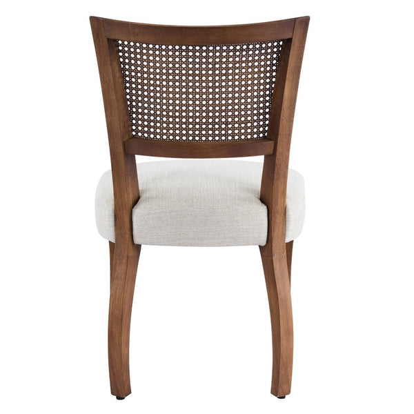 English Elm Modern Rattan Back Rubberwood Dining Chairs Woven Mesh Walnut Set for Two N768P442373W