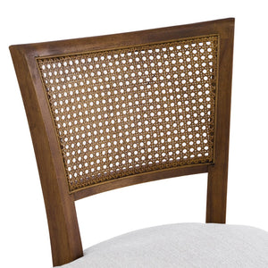 English Elm Modern Rattan Back Rubberwood Dining Chairs Woven Mesh Walnut Set for Two N768P442373W