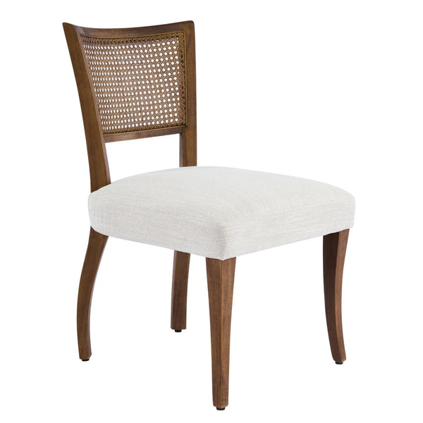 English Elm Modern Rattan Back Rubberwood Dining Chairs Woven Mesh Walnut Set for Two N768P442373W