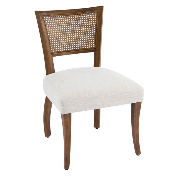 English Elm Modern Rattan Back Rubberwood Dining Chairs Woven Mesh Walnut Set for Two N768P442373W