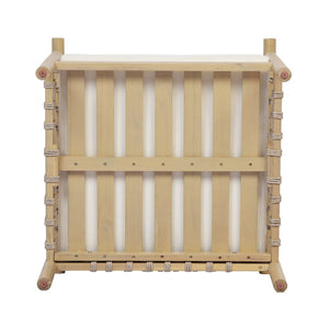 English Elm Light Teak Acacia Club Chair with Hand Knotted Rope Weave and Cream Outdoor Cushions N768P446378L