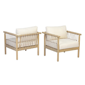 English Elm Light Teak Acacia Rope Woven Oversized Patio Armchair Set with Cream Cushions N768P446378L_2