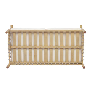 English Elm Light Teak Acacia Hardwood Outdoor Loveseat with Hand-Knotted Rope and Cream Cushions N768P446379L