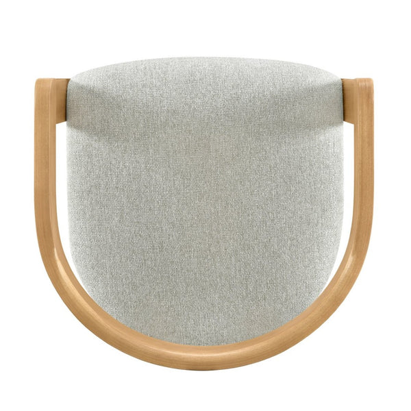English Elm Modern Barrel Arm Dining Chairs Solid Rubberwood Linen Seat Mid-Century Set of 2 Natural Oak N768P458481N