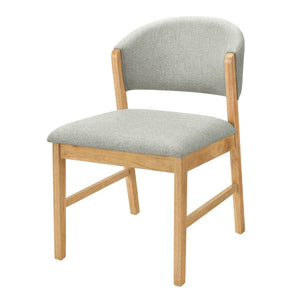 English Elm Mid-century Modern Rubberwood Dining Chairs with Curved Upholstered Back Set of 2 Grayish Green / Natural Oak N768P458483N