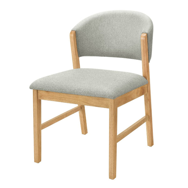 English Elm Mid-century Modern Rubberwood Dining Chairs with Curved Upholstered Back Set of 2 Grayish Green / Natural Oak N768P458483N