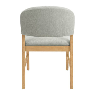 English Elm Mid-century Modern Rubberwood Dining Chairs with Curved Upholstered Back Set of 2 Grayish Green / Natural Oak N768P458483N