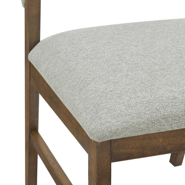English Elm Mid-century Modern Rubberwood Dining Chairs with Curved Upholstered Back Set of 2 Grayish Green / Walnut N768P458483W