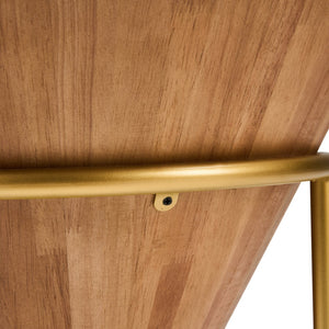 English Elm Minimalist Solid Wood Gold Metal Round Accent Table for Bedroom or Living Room N768P464746G