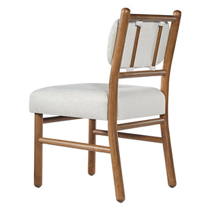 English Elm Fabric Upholstered Armless Dining Side Chairs with Rubberwood Frame for Kitchen Nooks Set of 2 Dark Walnut with Beige N768P466328W