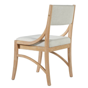 English Elm Fabric Upholstered Mid-Century Dining Chairs with Rubberwood Frame and Curved Back Set of 2 Beige, Natural Wood N768P466350N