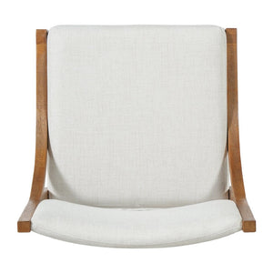 English Elm Fabric Upholstered Mid-Century Dining Chairs with Rubberwood Frame and Curved Back Set of 2 Beige, Walnut N768P466350W