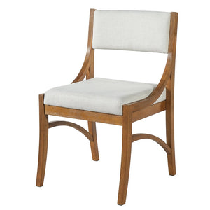 English Elm Fabric Upholstered Mid-Century Dining Chairs with Rubberwood Frame and Curved Back Set of 2 Beige, Walnut N768P466350W