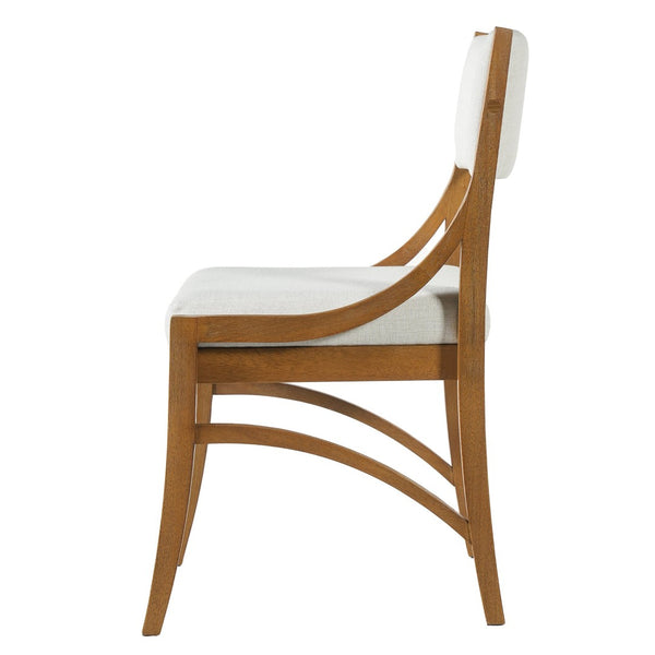 English Elm Fabric Upholstered Mid-Century Dining Chairs with Rubberwood Frame and Curved Back Set of 2 Beige, Walnut N768P466350W