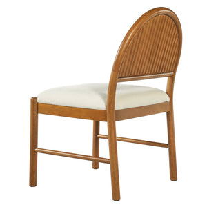 English Elm Mid-century Modern Rubberwood Dining Chairs with Curved Upholstered Back Set of 2 Walnut with Beige Fabric N768P466352W