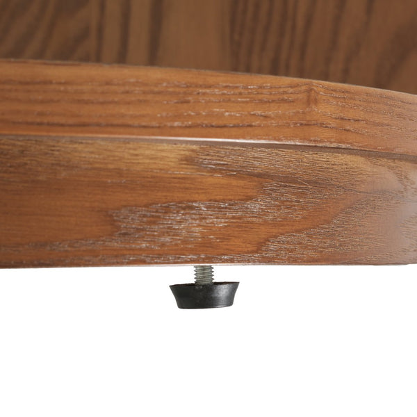 English Elm Mid-century Walnut Fluted Drawer Side Table with Open Shelf for Bedroom or Living Room N768P476676L