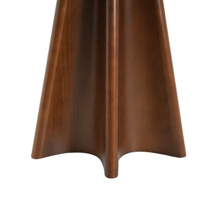 English Elm Flower Petal Solid Pine Round End Table Sculptural Walnut Accent for Any Room N768P476677W