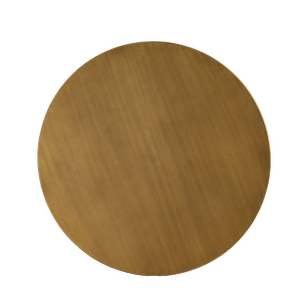 English Elm Iron Drum Coffee Table Handcrafted Ombre Antique Brass to Matte Black Modern Accent N768P476693A