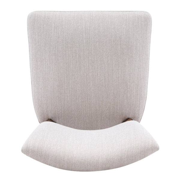 English Elm Solid Rubberwood Upholstered Dining Chairs Set of 2 with Curved Legs and Linen Blend Seat Beige+Walnut N768P478308W