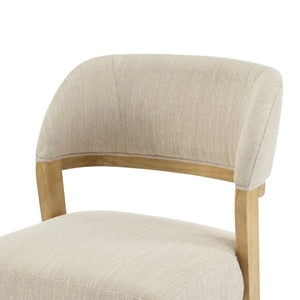 English Elm Upholstered Dining Chairs Set of 2 with Oak Rubberwood Frame for Modern Kitchens Beige/Natural N768P488804N
