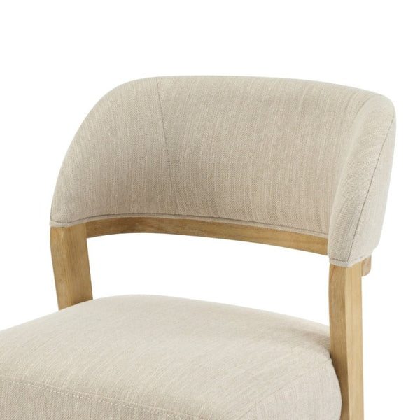 English Elm Upholstered Dining Chairs Set of 2 with Oak Rubberwood Frame for Modern Kitchens Beige/Natural N768P488804N