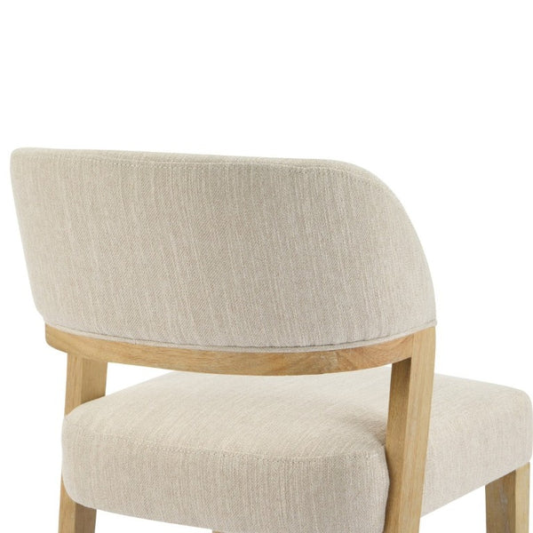 English Elm Upholstered Dining Chairs Set of 2 with Oak Rubberwood Frame for Modern Kitchens Beige/Natural N768P488804N