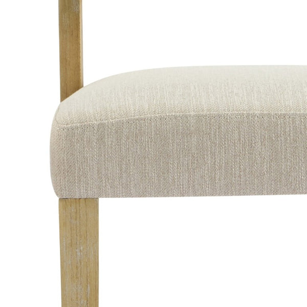 English Elm Upholstered Dining Chairs Set of 2 with Oak Rubberwood Frame for Modern Kitchens Beige/Natural N768P488804N