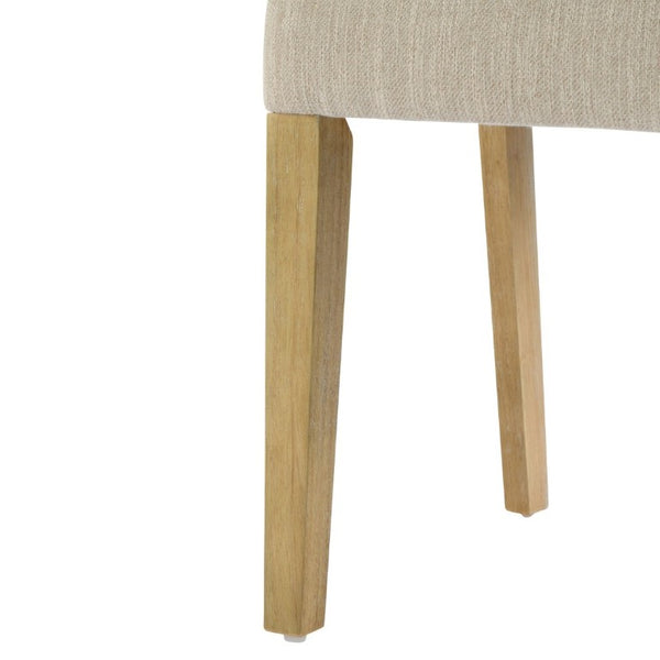 English Elm Upholstered Dining Chairs Set of 2 with Oak Rubberwood Frame for Modern Kitchens Beige/Natural N768P488804N
