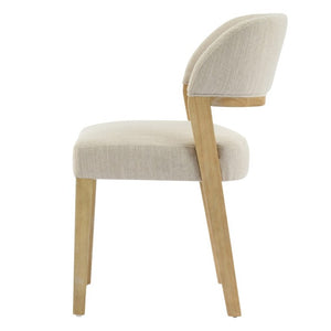 English Elm Upholstered Dining Chairs Set of 2 with Oak Rubberwood Frame for Modern Kitchens Beige/Natural N768P488804N