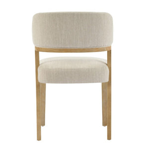 English Elm Upholstered Dining Chairs Set of 2 with Oak Rubberwood Frame for Modern Kitchens Beige/Natural N768P488804N