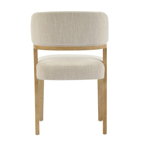 English Elm Upholstered Dining Chairs Set of 2 with Oak Rubberwood Frame for Modern Kitchens Beige/Natural N768P488804N