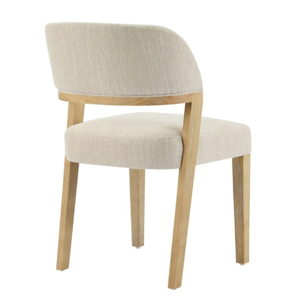English Elm Upholstered Dining Chairs Set of 2 with Oak Rubberwood Frame for Modern Kitchens Beige/Natural N768P488804N