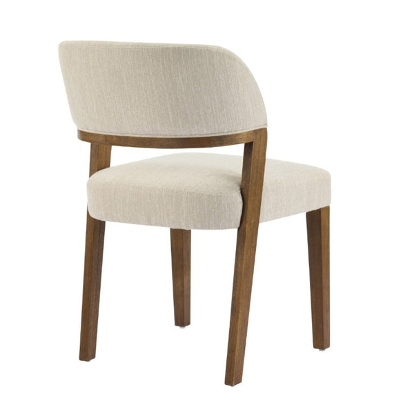 English Elm Upholstered Dining Chairs Set of 2 with Oak Rubberwood Frame for Modern Kitchens Beige/Walnut N768P488804W