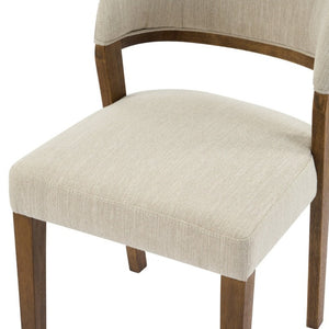 English Elm Upholstered Dining Chairs Set of 2 with Oak Rubberwood Frame for Modern Kitchens Beige/Walnut N768P488804W