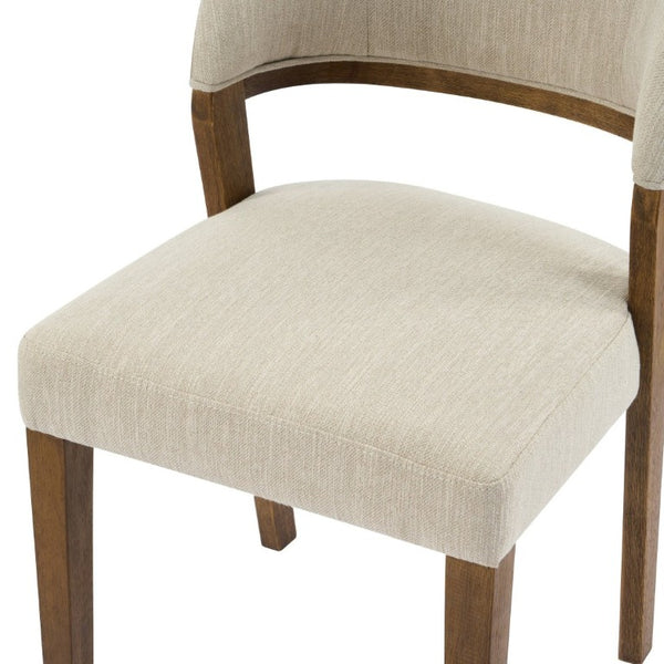 English Elm Upholstered Dining Chairs Set of 2 with Oak Rubberwood Frame for Modern Kitchens Beige/Walnut N768P488804W