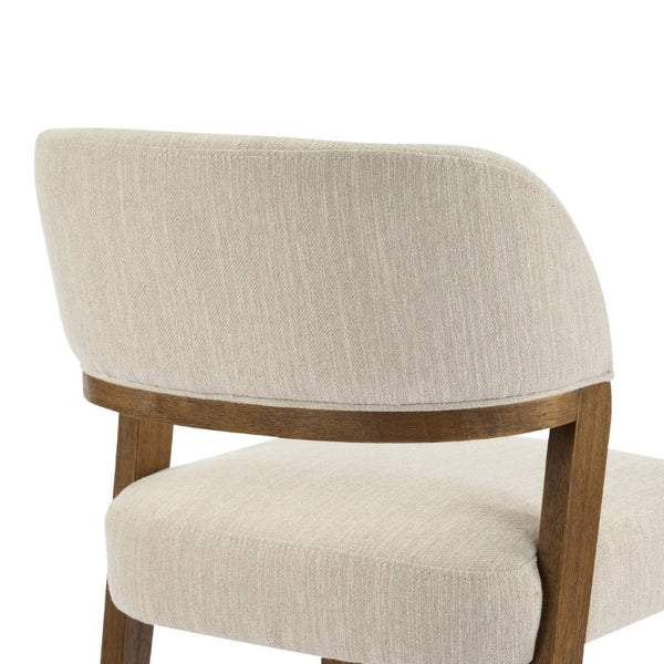 English Elm Upholstered Dining Chairs Set of 2 with Oak Rubberwood Frame for Modern Kitchens Beige/Walnut N768P488804W