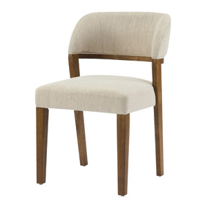 English Elm Upholstered Dining Chairs Set of 2 with Oak Rubberwood Frame for Modern Kitchens Beige/Walnut N768P488804W