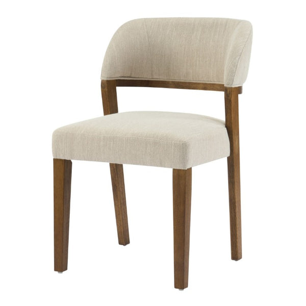 English Elm Upholstered Dining Chairs Set of 2 with Oak Rubberwood Frame for Modern Kitchens Beige/Walnut N768P488804W