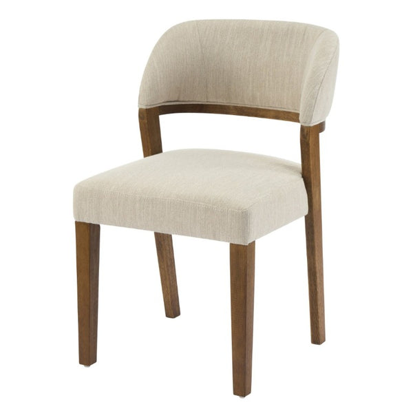 English Elm Upholstered Dining Chairs Set of 2 with Oak Rubberwood Frame for Modern Kitchens Beige/Walnut N768P488804W