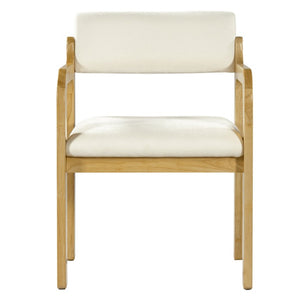 English Elm Mid-Century Walnut Frame Rubberwood Dining Chair Set with Foam Padded Upholstery Beige / Natural 22.05 x 23.62 x 32.09 N768P489276N