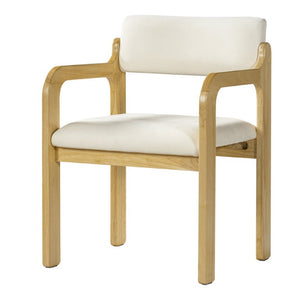 English Elm Mid-Century Walnut Frame Rubberwood Dining Chair Set with Foam Padded Upholstery Beige / Natural 22.05 x 23.62 x 32.09 N768P489276N