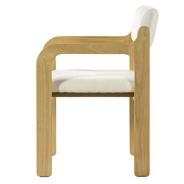 English Elm Mid-Century Walnut Frame Rubberwood Dining Chair Set with Foam Padded Upholstery Beige / Natural 22.05 x 23.62 x 32.09 N768P489276N